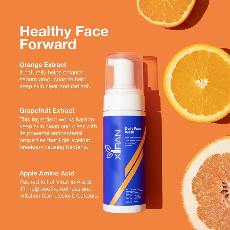 Custom Logo Orange Foaming Face Wash
